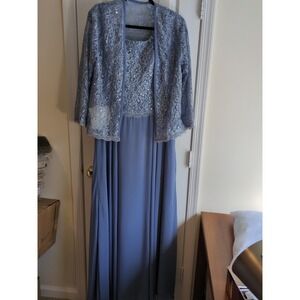 Mother of the Bride or Groom Sequined Sheer LanTing Dress & Jkt Sz 1 M2 NWT